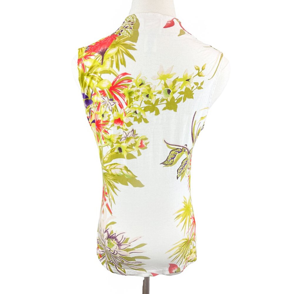 Kenzo Tropical Plant Print Sleeveless High Collar Tank - Picture 4 of 6